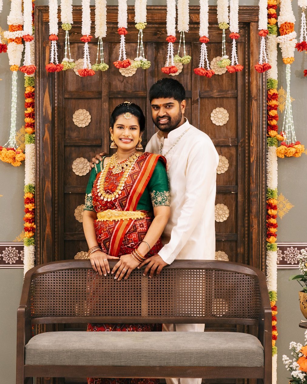 Couple portrait in a wedding setting